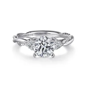 14KW Diamond Engagement Semi-Mount Ring, .13 CTW