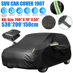 2XL Size Full Car Cover Waterproof Rain UV Dust Resistant All Weather Protection
