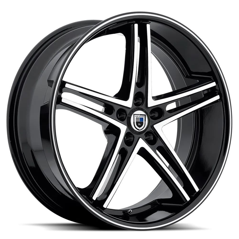 Asanti Black ABL-7 22X9 5X112 32mm Machine Face With Black Lip