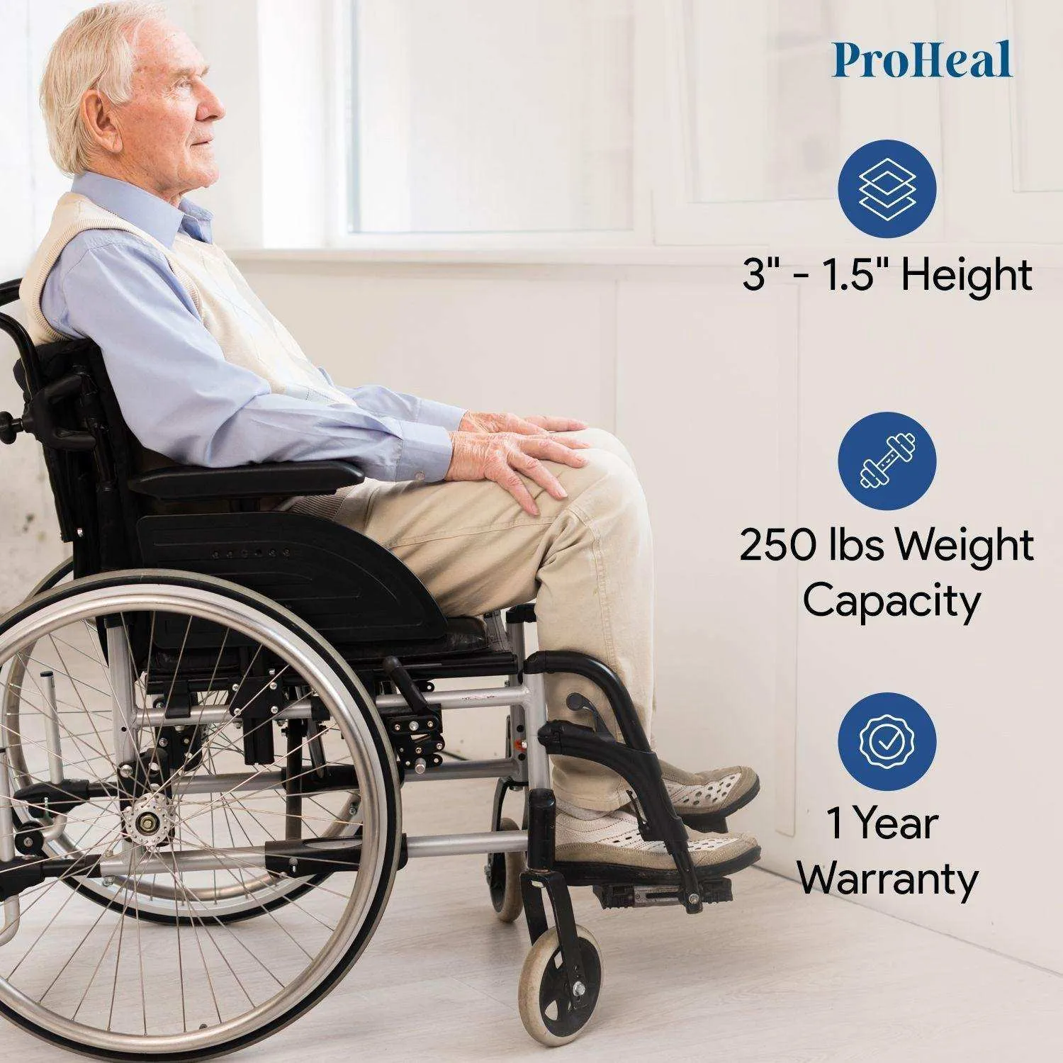 Bariatric Foam Wedge Wheelchair Seat Cushion - Eliminates Sliding from Sling Seat