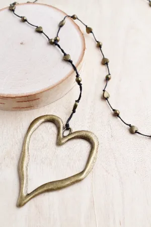 Bronze Open Heart Alloy Necklace