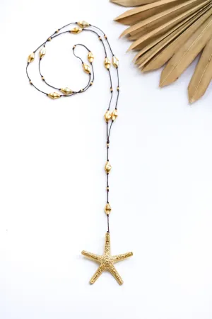 Bumpy Starfish Gold Alloy Necklace