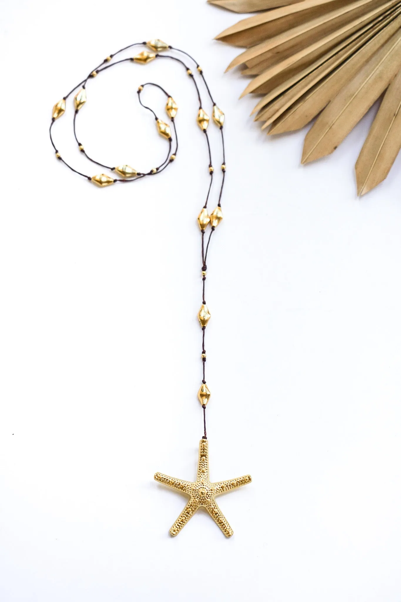 Bumpy Starfish Gold Alloy Necklace