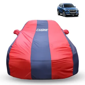 CARBINIC Car Body Cover for Maruti Grand Vitara 2022 | Water Resistant, UV Protection | Scratchproof Body Shield | Dustproof All-Weather Cover | Mirror Pocket & Antenna | Car Accessories, Blue Red