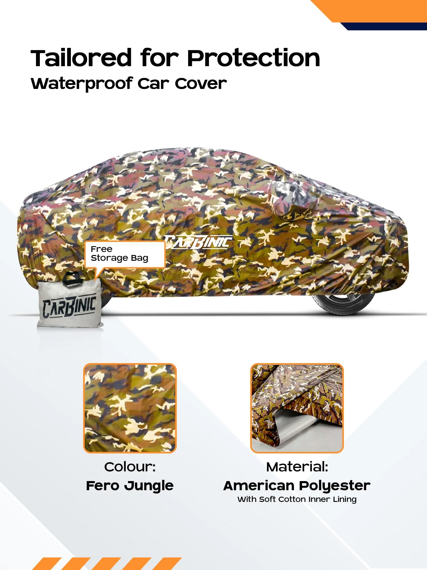CARBINIC Waterproof Car Body Cover for Tata Tigor 2021 | Dustproof, UV Proof Car Cover | Car Accessories |Mirror Pockets & Antenna Triple Stitched | Double Layered Soft Cotton Lining