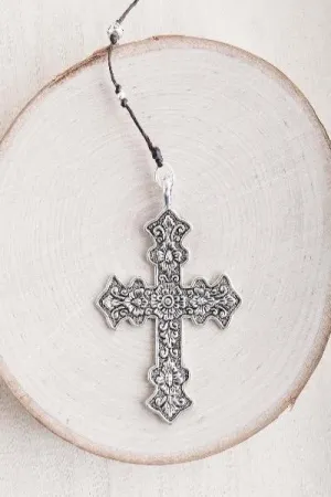 Etched Cross Alloy Necklace
