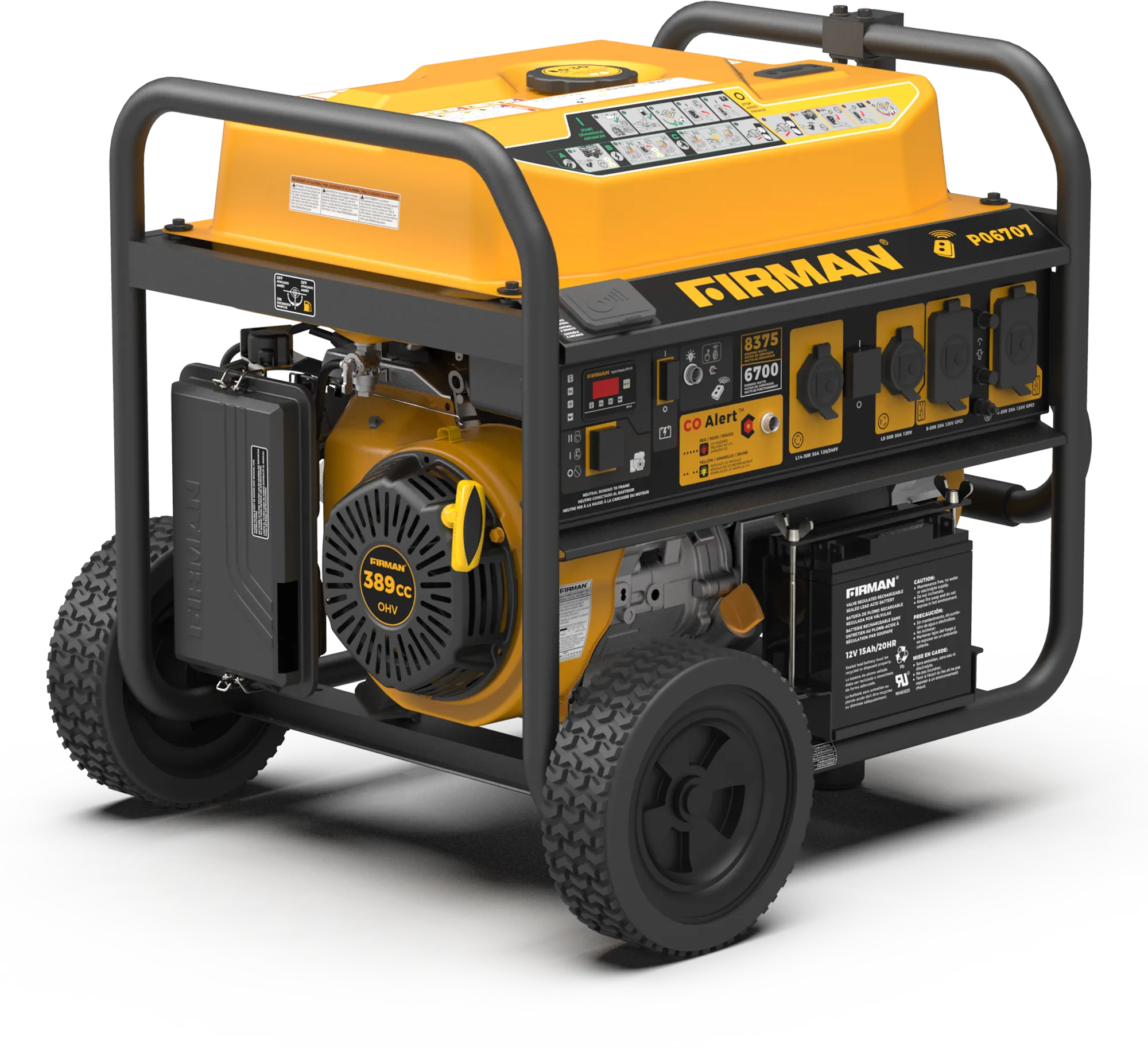 GAS PORTABLE GENERATOR 8375W REMOTE START 120/240V