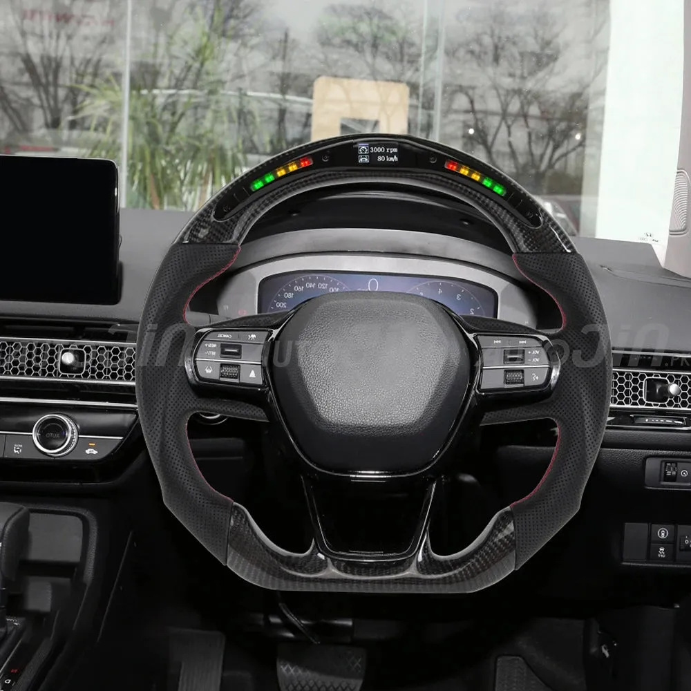 Honda Civic 2016-21 LED Carbon Fiber Steering Wheel