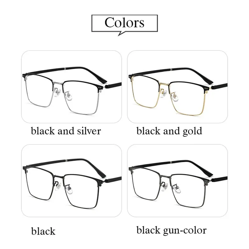 Hotochki Mens Full Rim Browline Square Alloy Eyeglasses 8302z