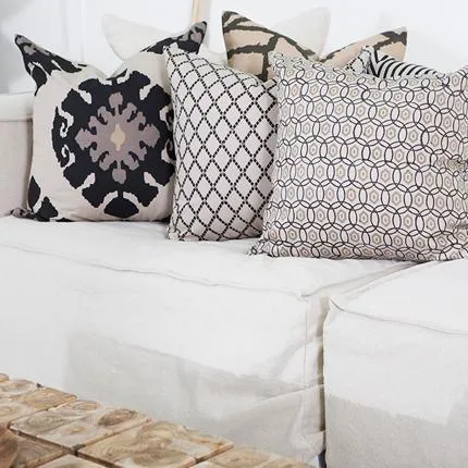 Interlaced Black Lounge Cushion 55x55cm