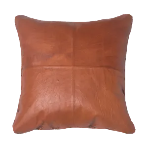Leather Cross Stitch Tan Lounge Cushion 55 x 55 cm