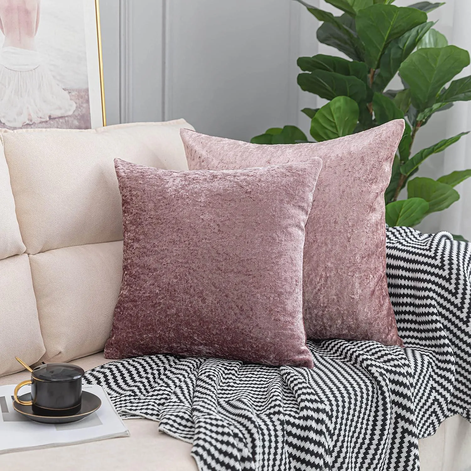 Luxurious Crushed Velvet Cushion Covers - Pack of 2 - Elegant Home Décor
