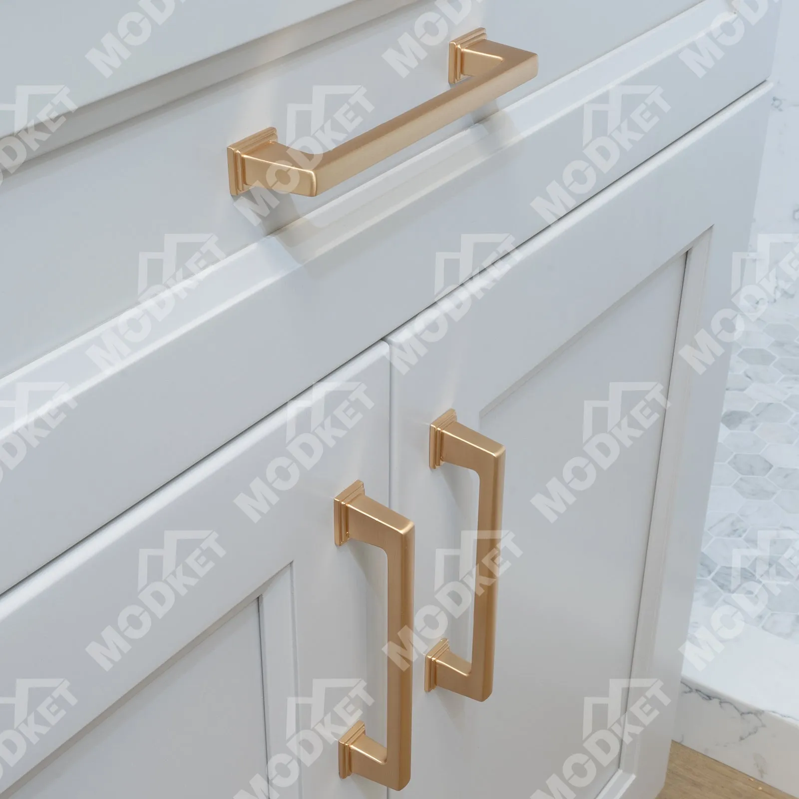 MH1654 Solid Brushed Champagne Gold Cabinet Pulls Handles