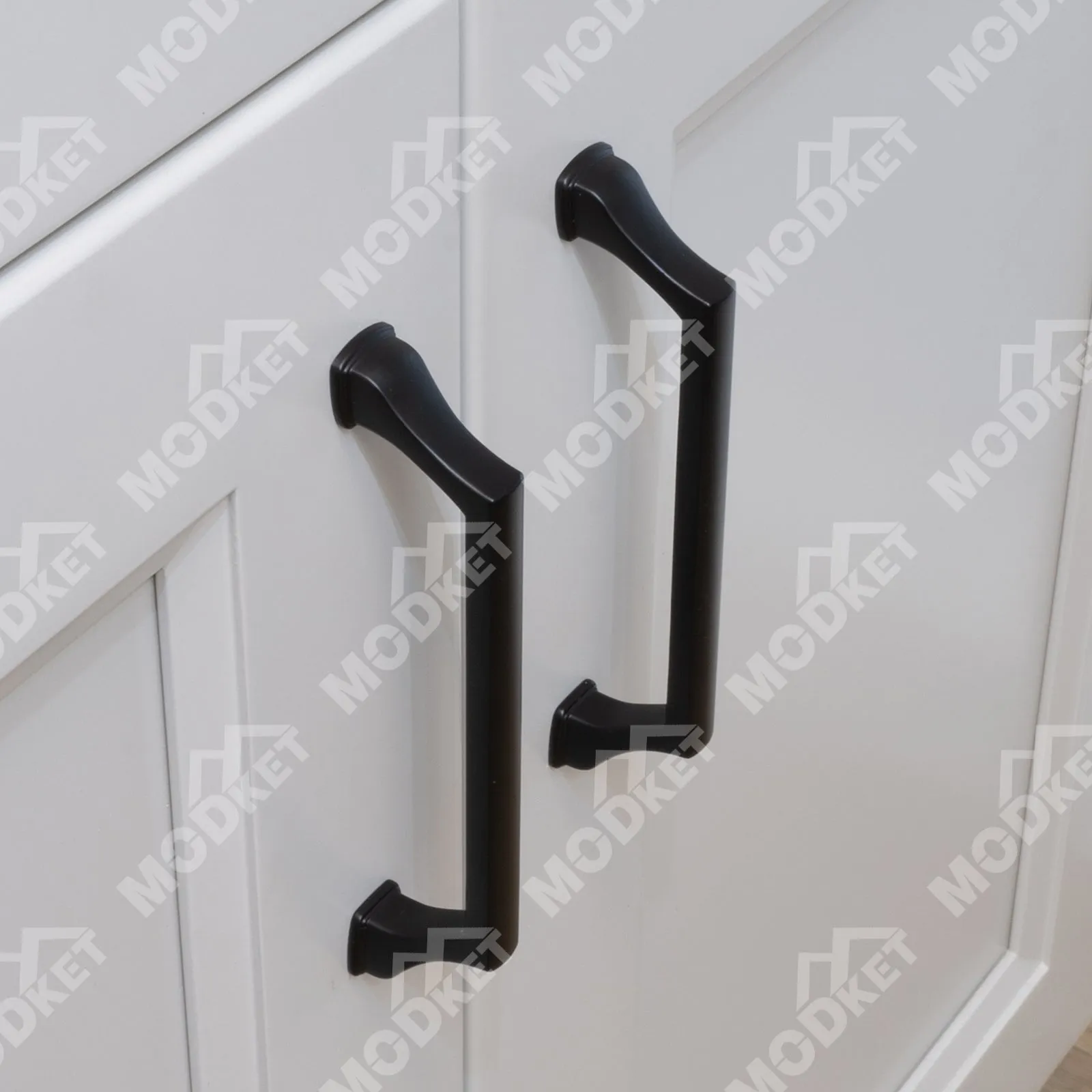 MH1656 Solid Matte Black Cabinet Pulls Handles
