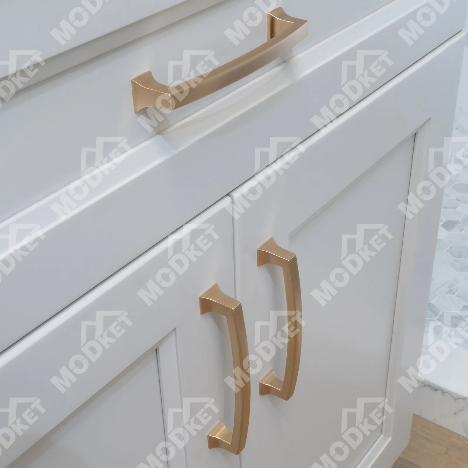 MH1658 Solid Champagne Gold Cabinet Pulls Handles