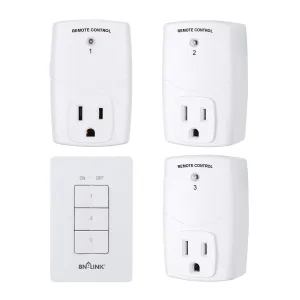Mini Wireless Wall-Mounting Remote Control Outlet 3 Outlets BN-LINK