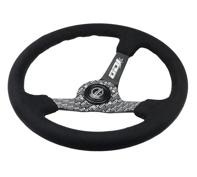 NRG Reinforced Steering Wheel - Odi Bakchis Signature 3" Deep, 5 mm spoke with solid spokes. Odi Signature finish solid spokes wrapped in Micro Fiber Finish.  - RST-036MB-ODI