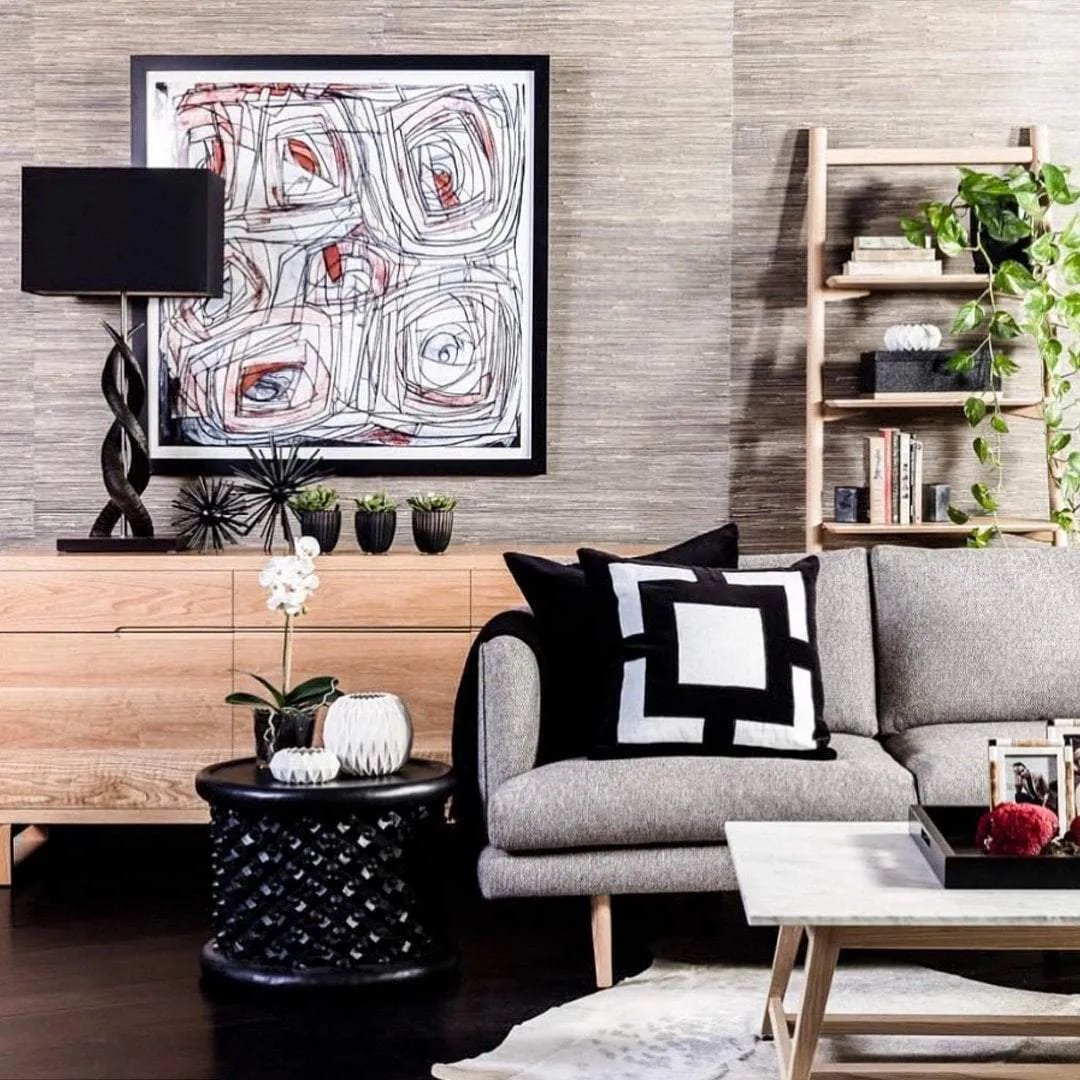 Panel Black And White Lounge Cushion 55 x 55 cm