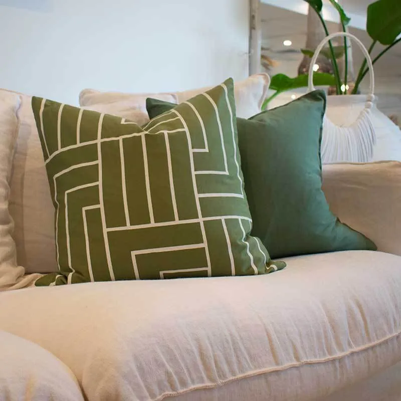 Para Blocks Screen Sage Lounge Cushion 55 x 55 cm