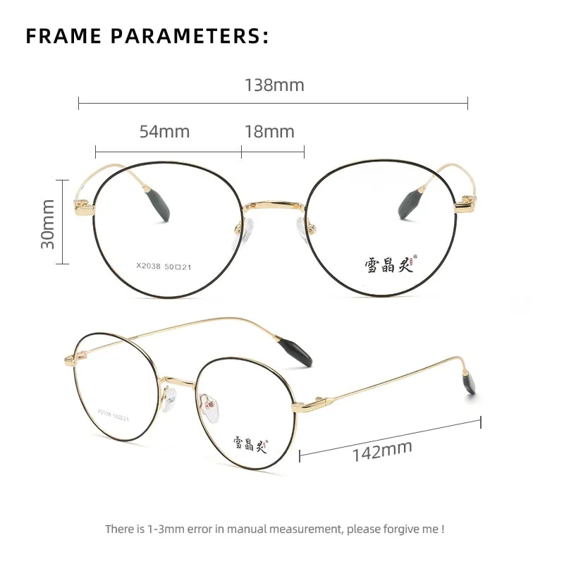 Reven Jate Unisex Full Rim Round Alloy Frame Eyeglasses X2038