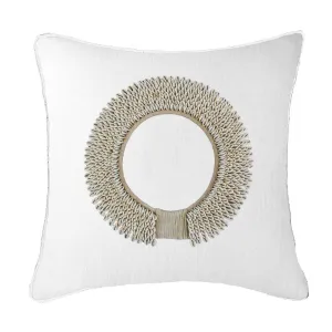 Shell Ring White Lounge Cushion 55 x 55 cm