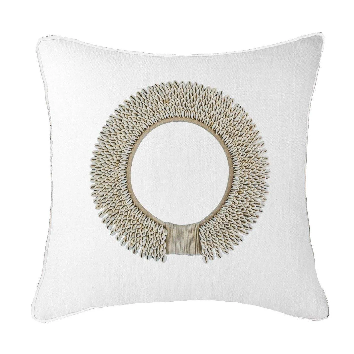 Shell Ring White Lounge Cushion 55 x 55 cm