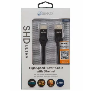 Sinox 3M SHD 4K HDMI Cable - Black | SHD3063