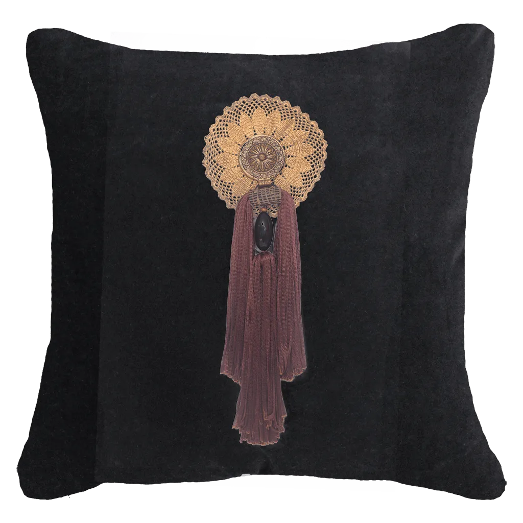 Tassel Italy Choc on Black Lounge Cushion 55 x 55cm