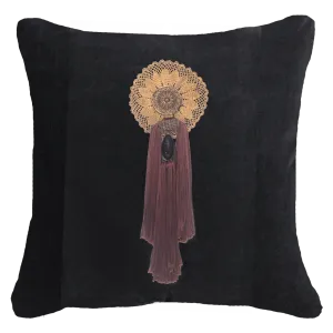 Tassel Italy Choc on Black Lounge Cushion 55 x 55cm