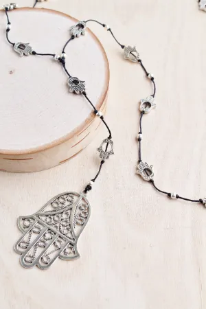 Third Eye Hamsa Alloy Necklace
