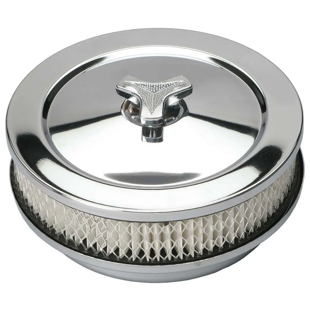 Trans-Dapt Chrome Air Cleaner - Muscle Car Style - 6 3/8" Diameter