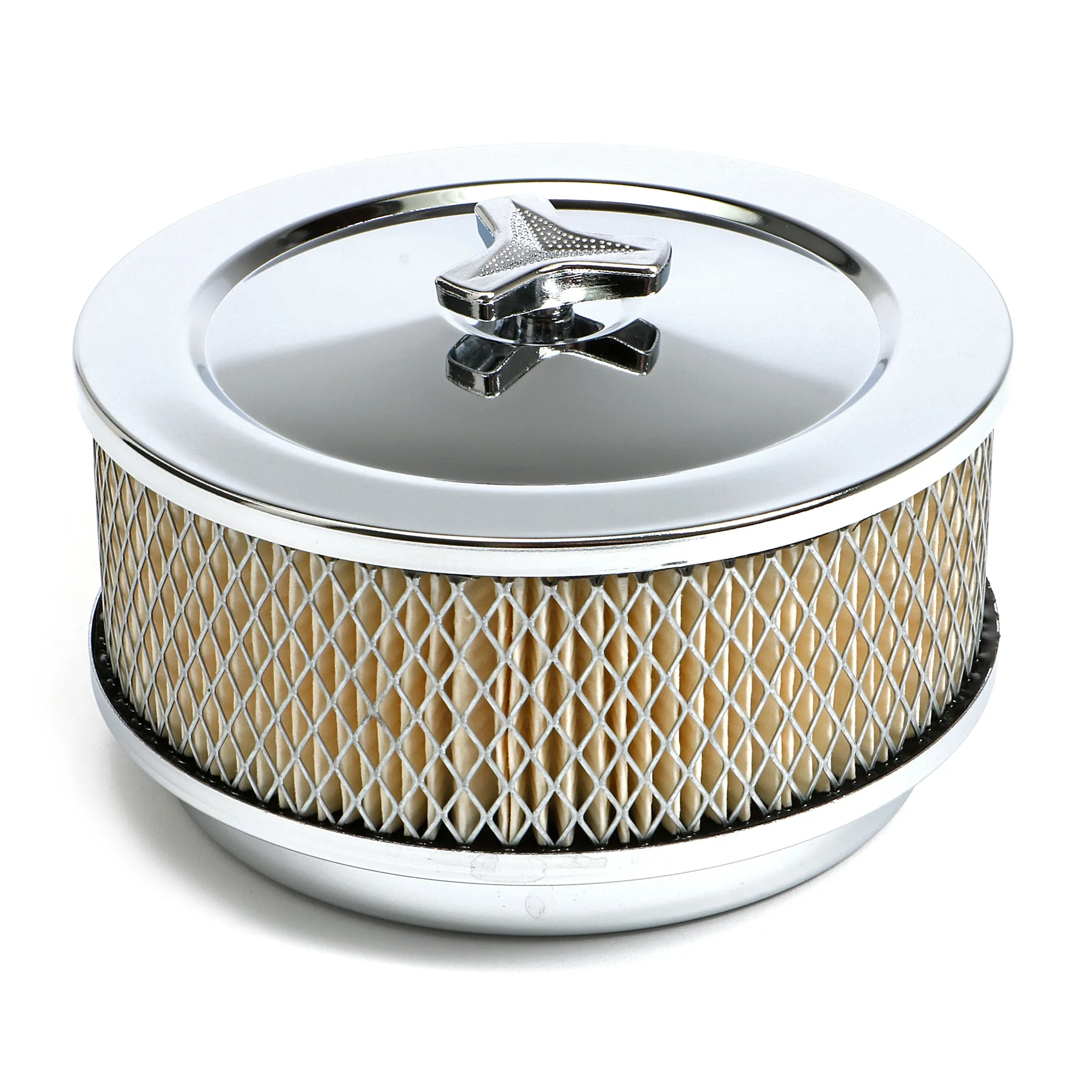 Trans-Dapt Chrome Air Cleaner - Muscle Car Style - 6 3/8" Diameter
