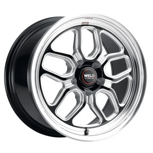 Weld Racing Laguna Drag 17x10 / 5x120 BP / ET42 / 7.25in BS / 78.1 CB Wheel - Gloss Black Milled