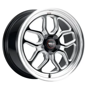 Weld Racing Laguna Drag 17x10 / 5x120 BP / ET42 / 7.25in BS / 78.1 CB Wheel - Gloss Black Milled